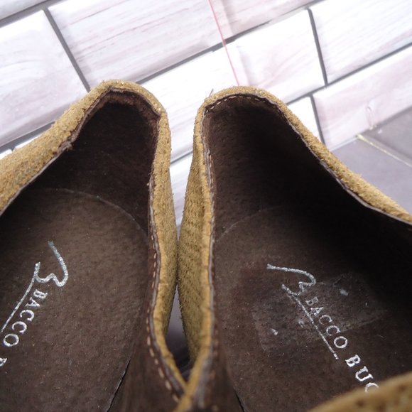 SIZE 8. BACCO BUCCI perforated suede leather oxford dress shoes. main image 6